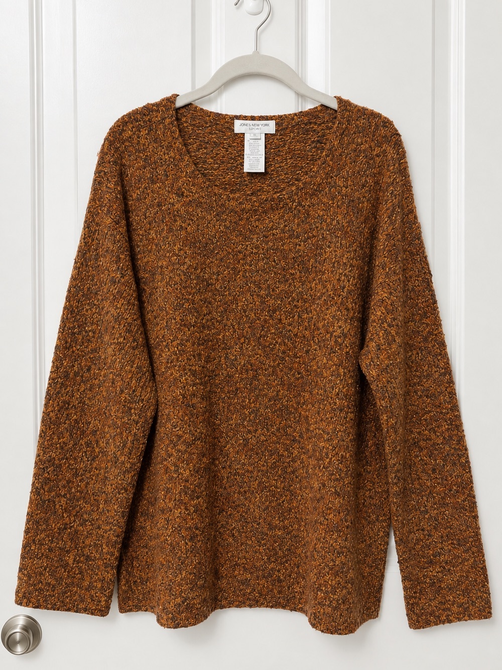 Wool Blend Marled Knit Fall Oversized Sweater - Size XL